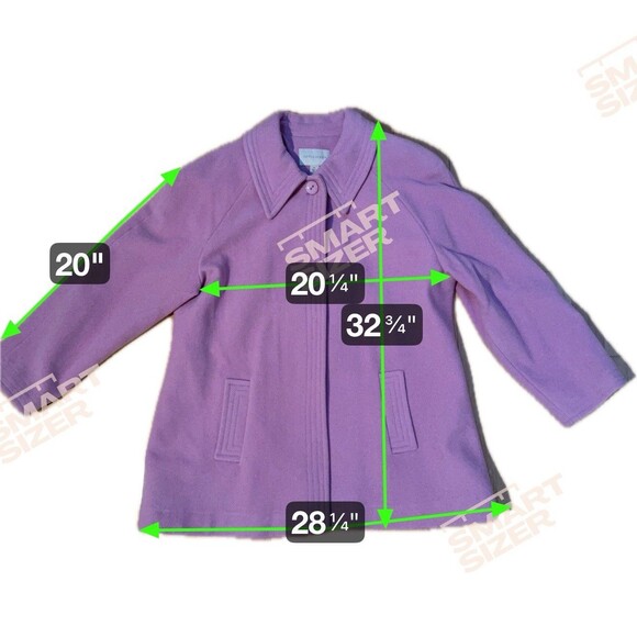 Appleseeds Wool Blend Coat XL Hidden Snap Buttons Lavender With Pockets NWT - Picture 10 of 10